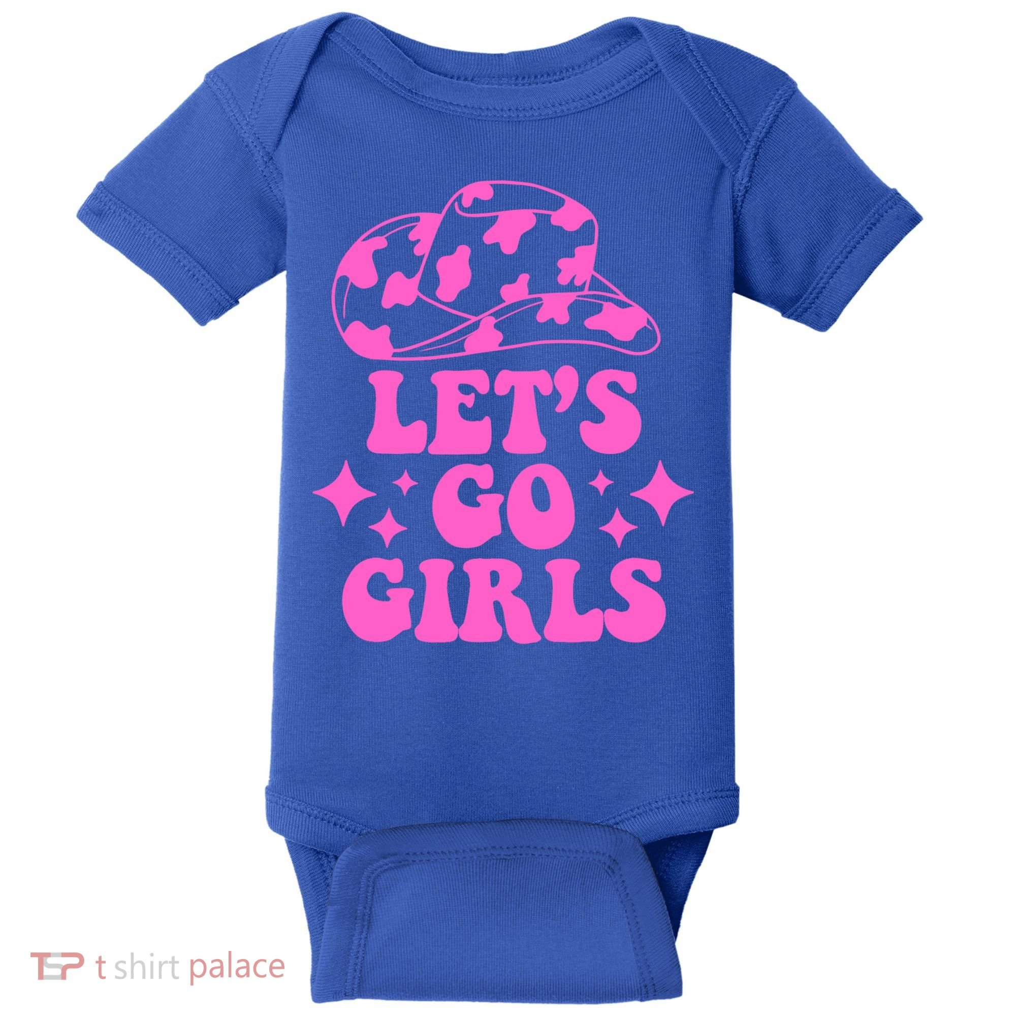 Cowboy Hat Let's Go Girls Western Cowgirls Baby Bodysuit