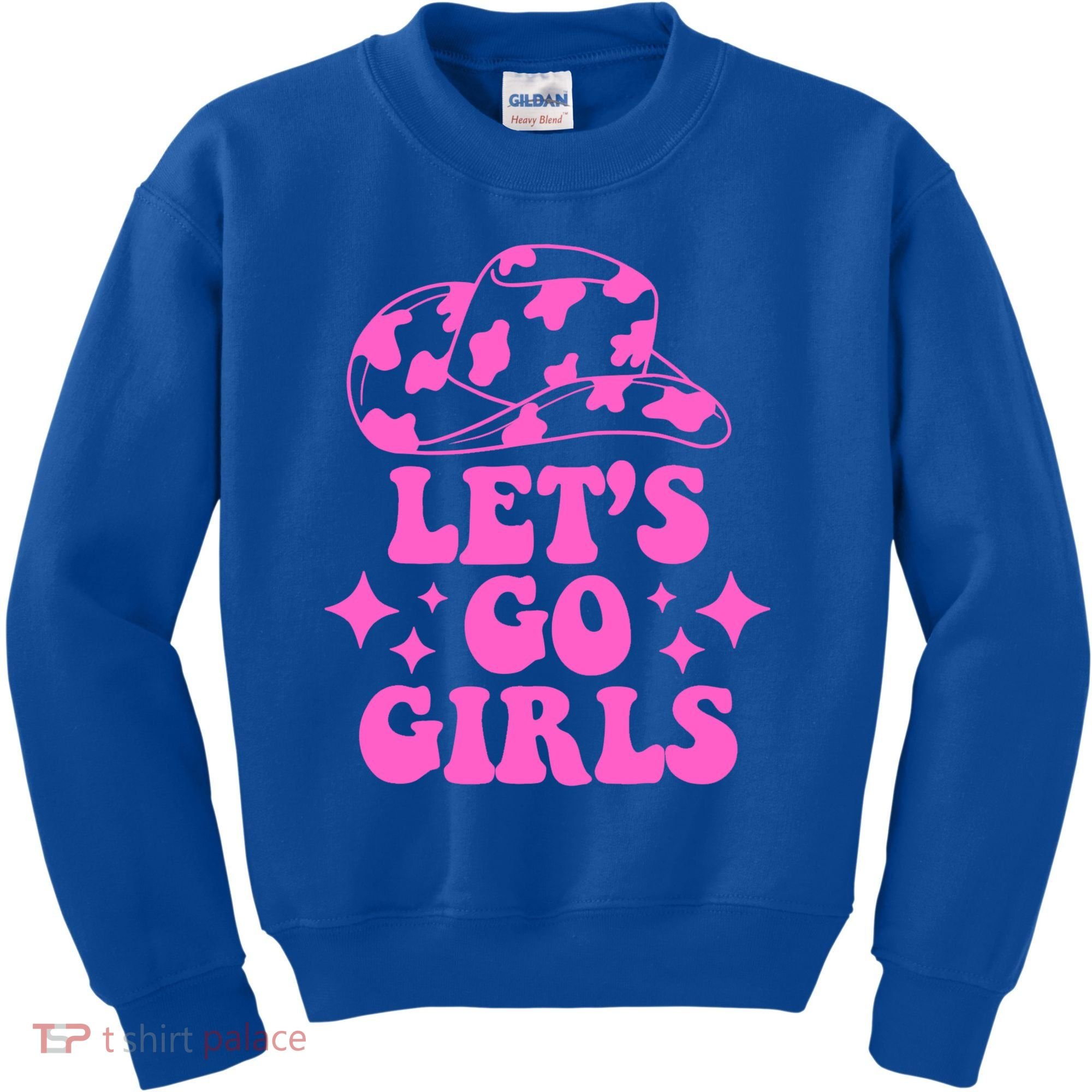 Cowboy Hat Let's Go Girls Western Cowgirls Kids Sweatshirt