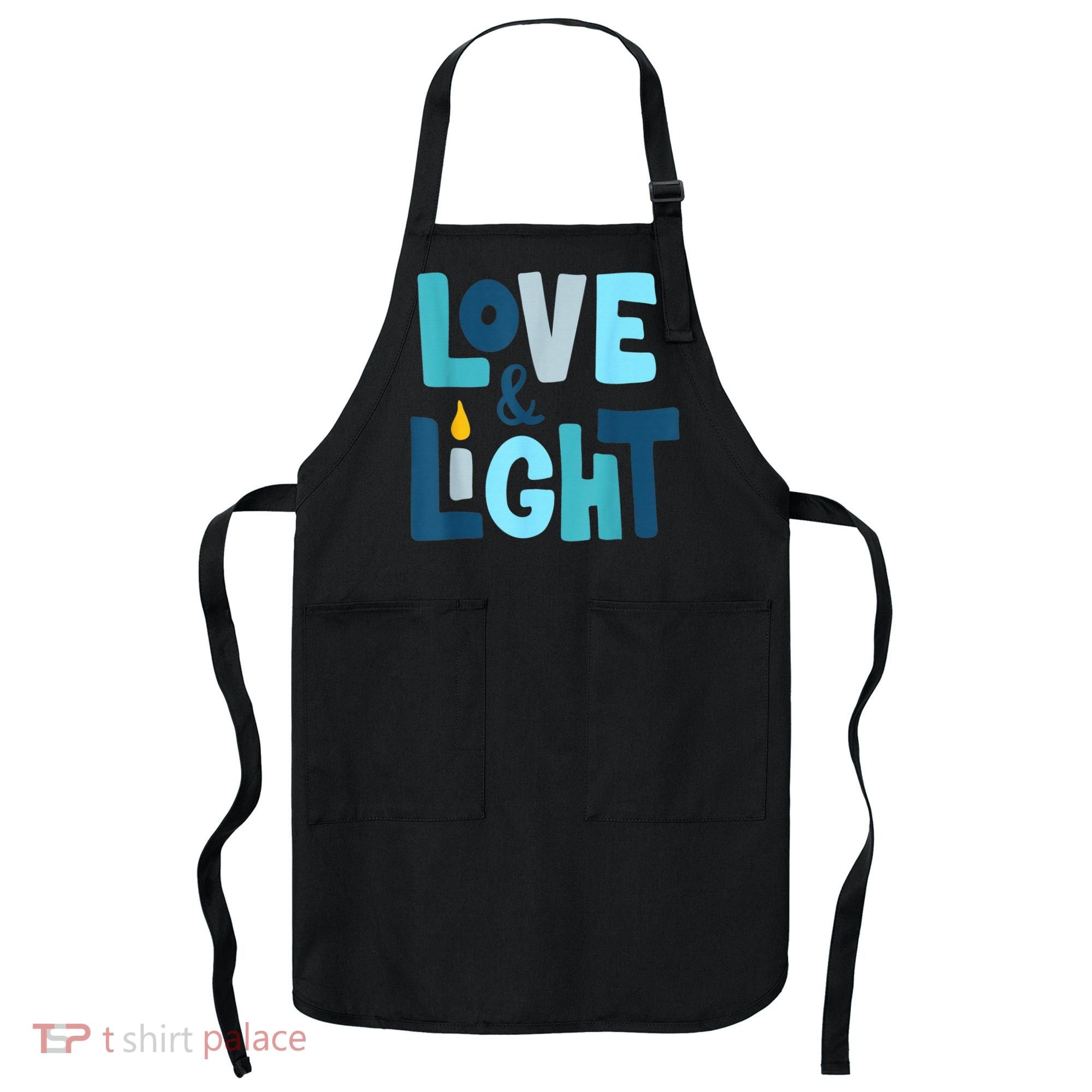 Christmas Hanukkah Love And Light Chanukah Jewish  Apron