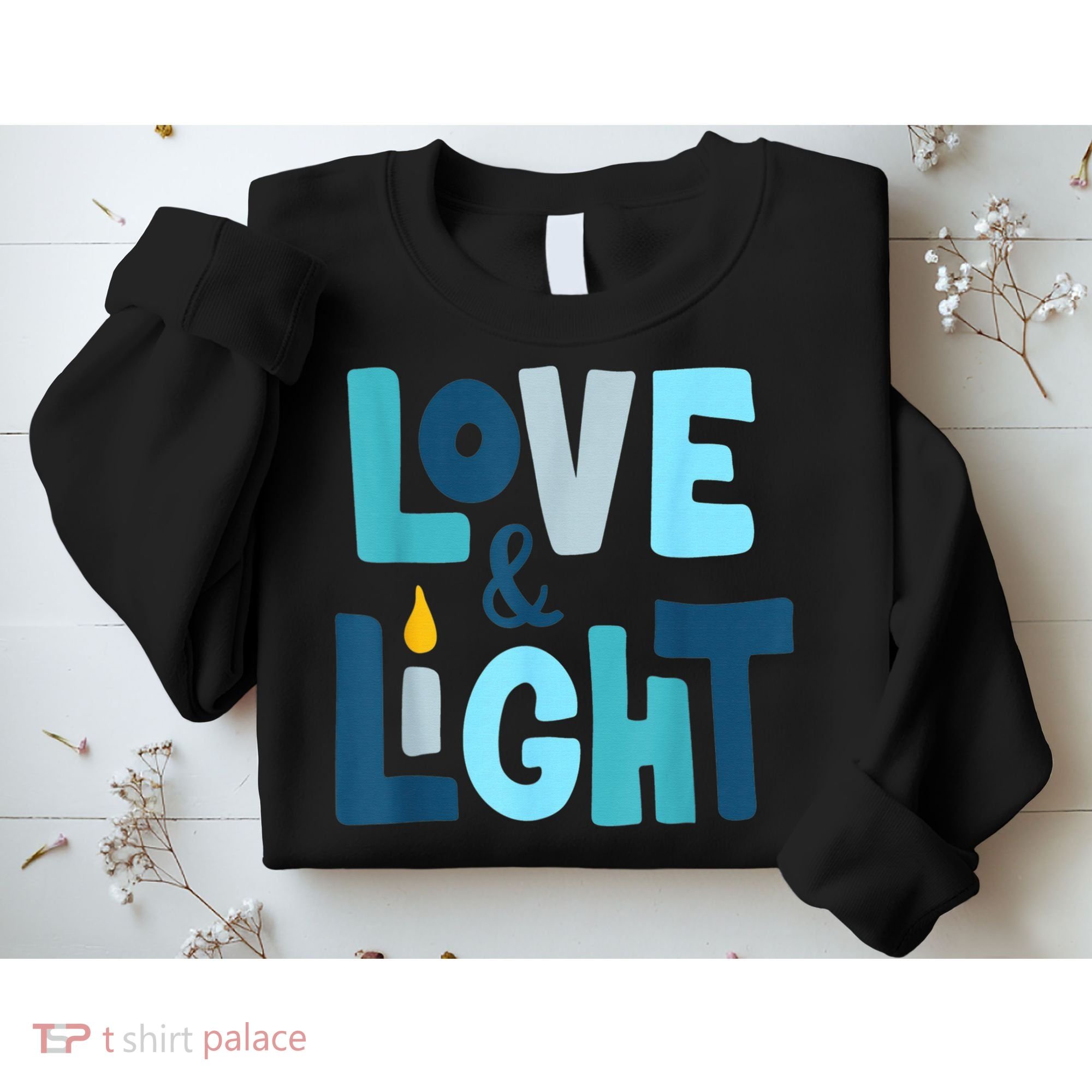 Christmas Hanukkah Love And Light Chanukah Jewish  Sweatshirt