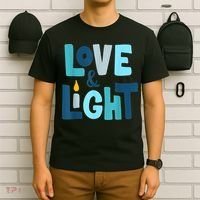 Christmas Hanukkah Love And Light Chanukah Jewish  T-Shirt thumb 6
