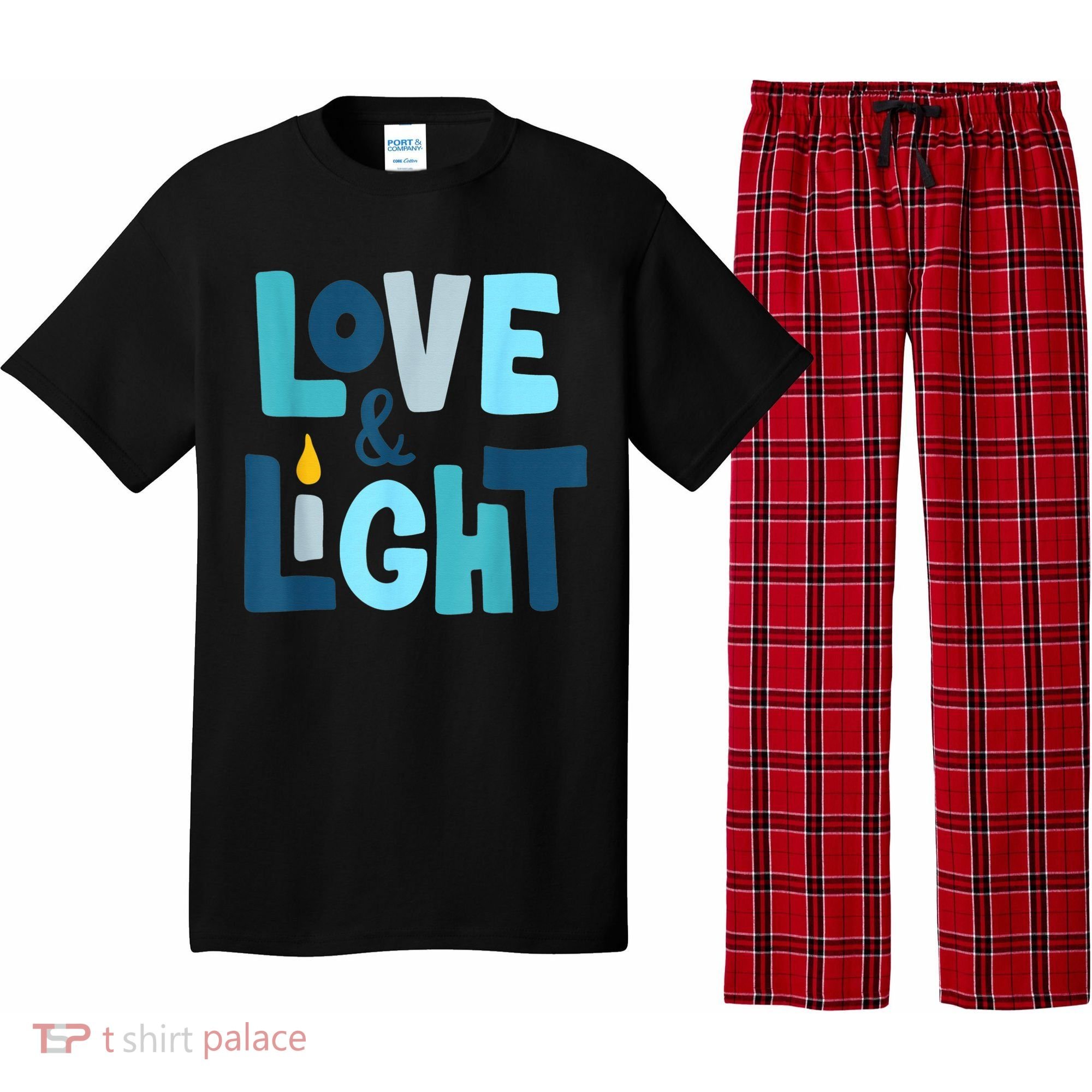 Christmas Hanukkah Love And Light Chanukah Jewish  Pajama Set
