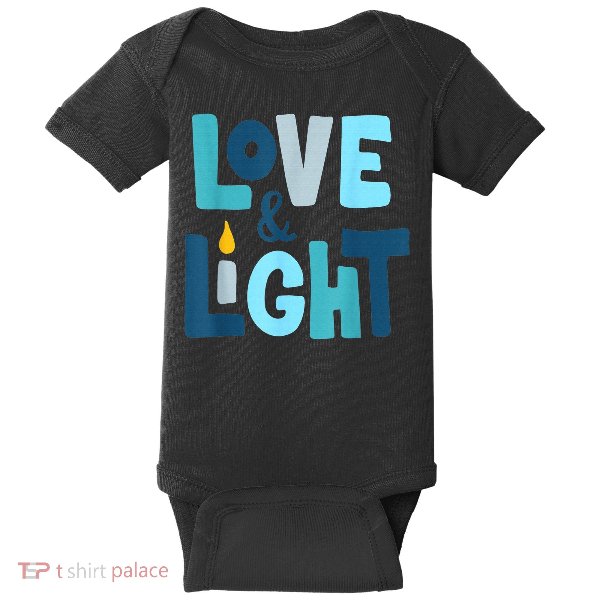 Christmas Hanukkah Love And Light Chanukah Jewish  Baby Bodysuit