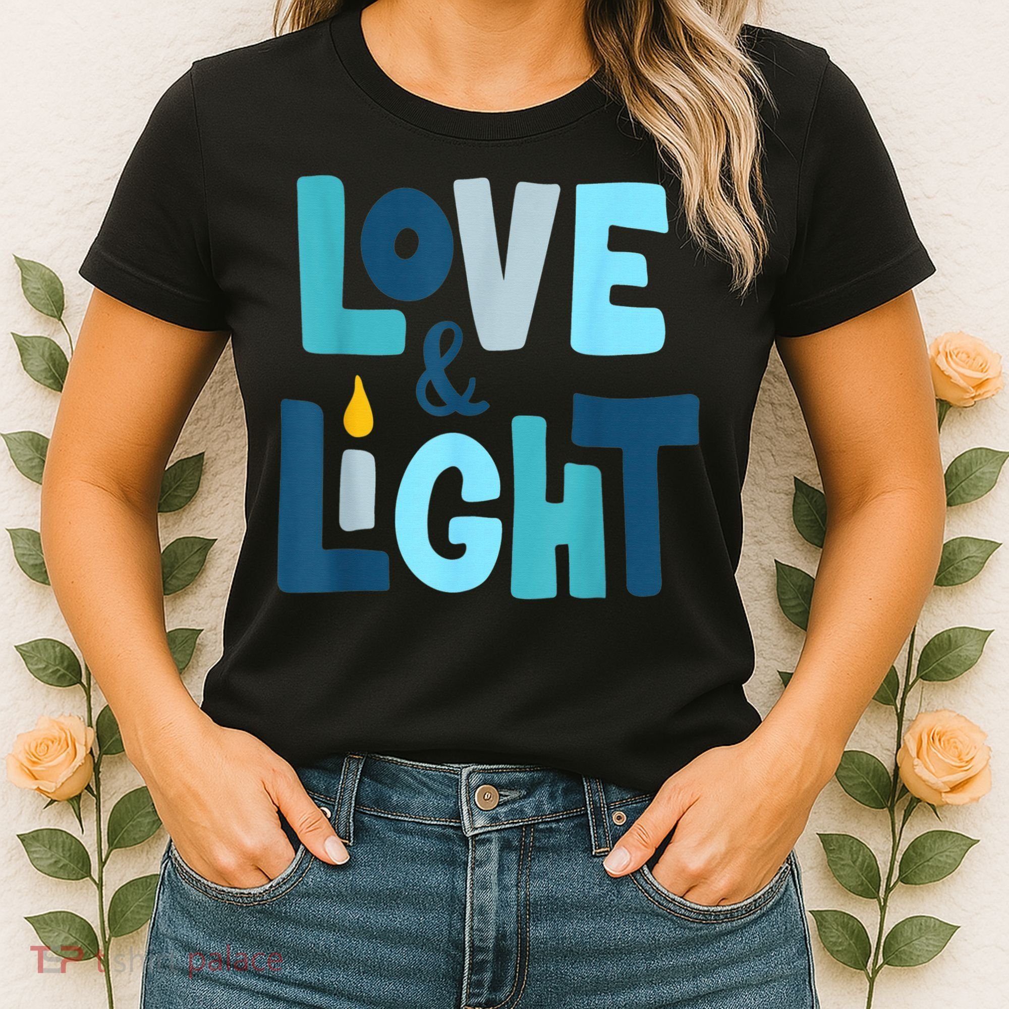 Christmas Hanukkah Love And Light Chanukah Jewish  Women's T-Shirt