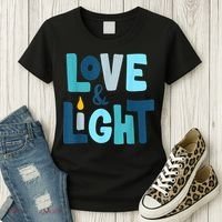 Christmas Hanukkah Love And Light Chanukah Jewish  Women's T-Shirt thumb 3
