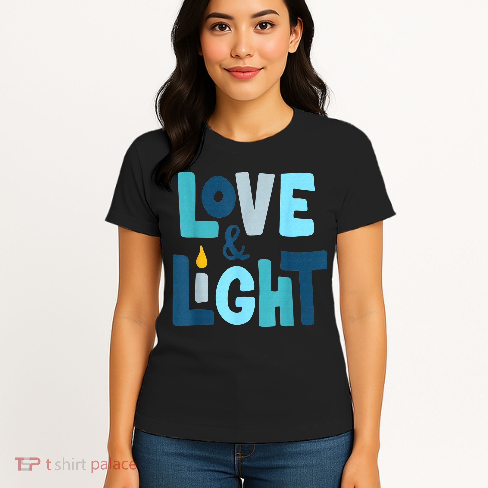 Christmas Hanukkah Love And Light Chanukah Jewish  Women's T-Shirt