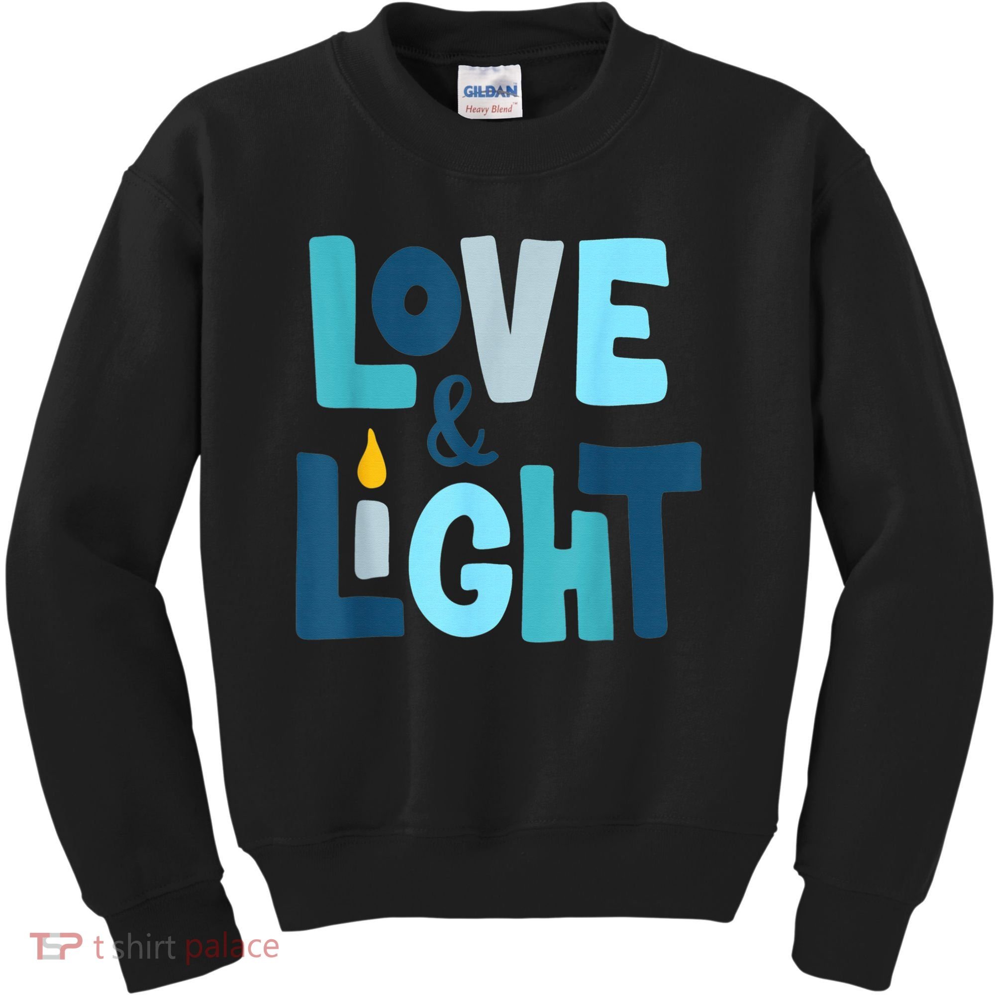 Christmas Hanukkah Love And Light Chanukah Jewish  Kids Sweatshirt