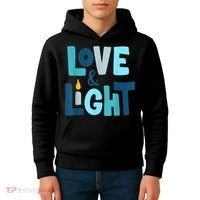 Christmas Hanukkah Love And Light Chanukah Jewish  Kids Hoodie thumb 4