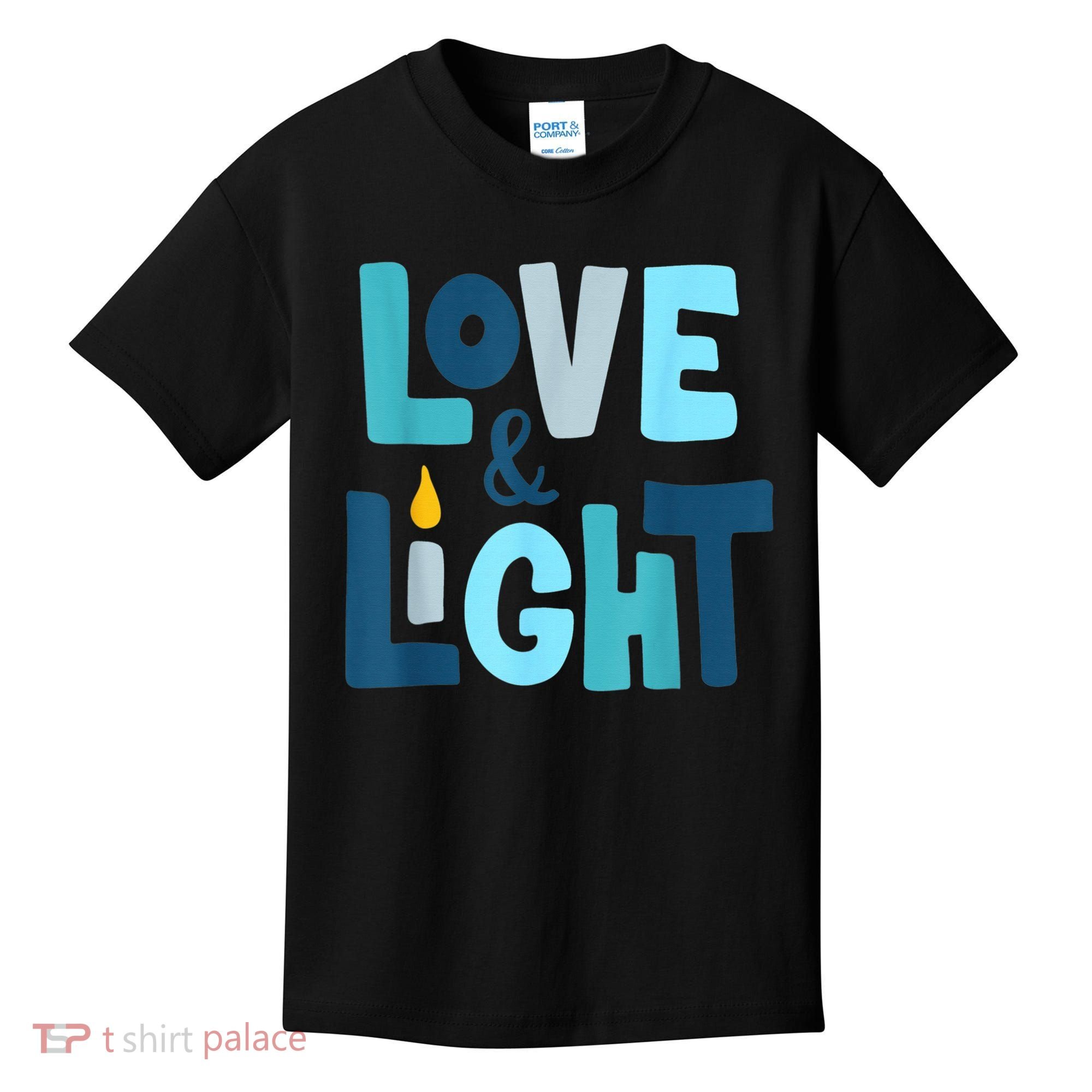 Christmas Hanukkah Love And Light Chanukah Jewish  Kids T-Shirt