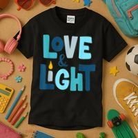 Christmas Hanukkah Love And Light Chanukah Jewish  Kids T-Shirt thumb 3