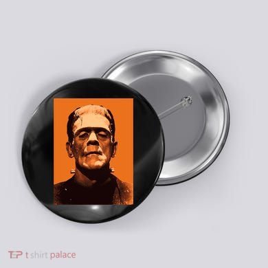 Classic Halloween Monster Frankenstein Vintage Horror Orange Button
