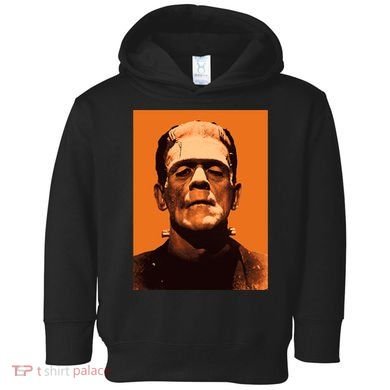 Classic Halloween Monster Frankenstein Vintage Horror Orange Toddler Hoodie