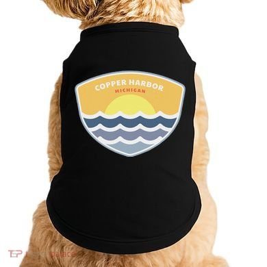 Copper Harbor Michigan Mi Sunset Vacation Souvenir Doggie Tank