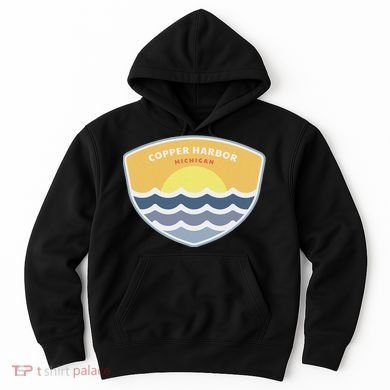 Copper Harbor Michigan Mi Sunset Vacation Souvenir Hoodie