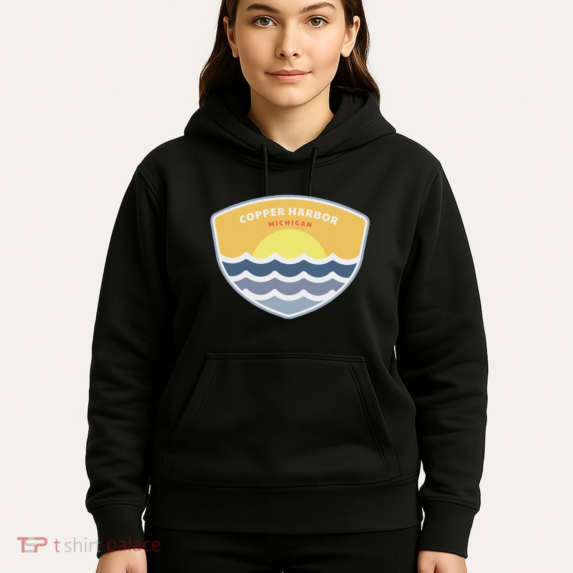 Copper Harbor Michigan Mi Sunset Vacation Souvenir Hoodie