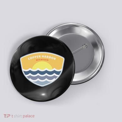 Copper Harbor Michigan Mi Sunset Vacation Souvenir Button