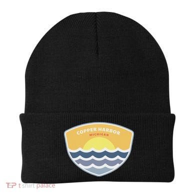 Copper Harbor Michigan Mi Sunset Vacation Souvenir Beanie