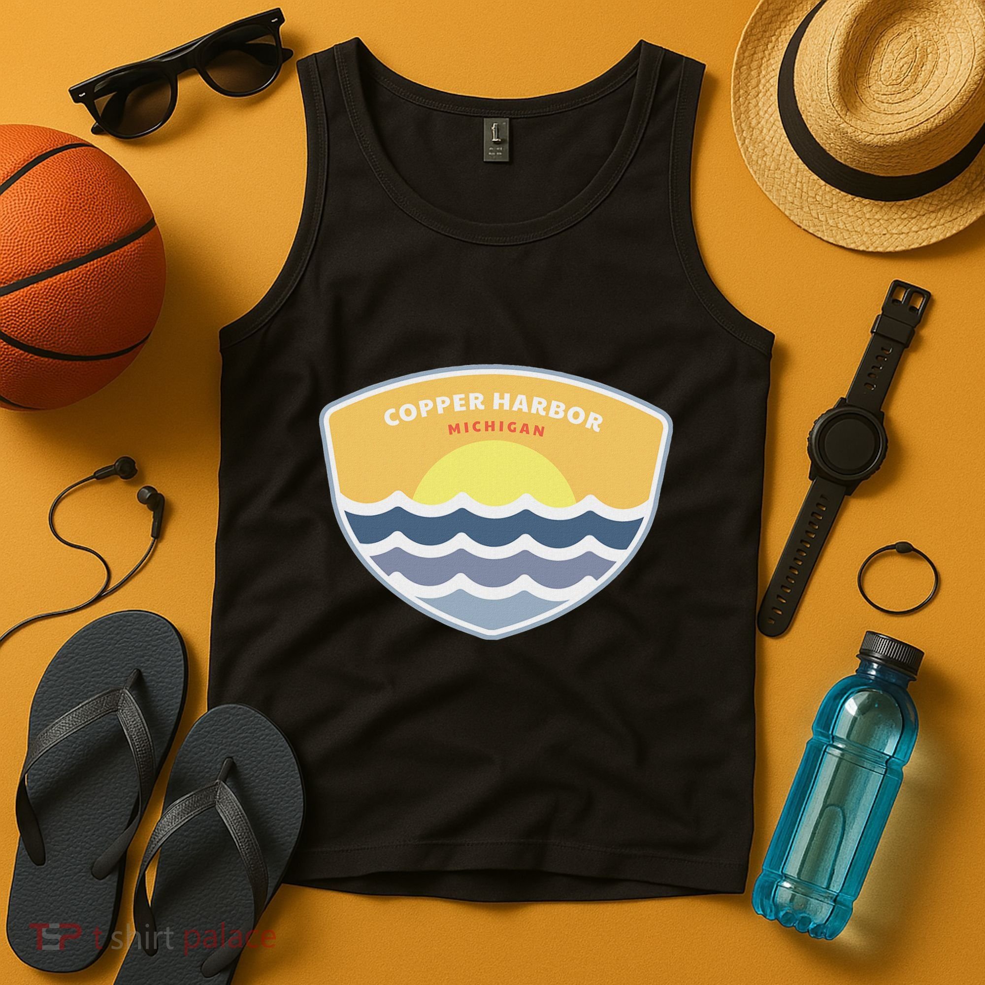 Copper Harbor Michigan Mi Sunset Vacation Souvenir Tank Top