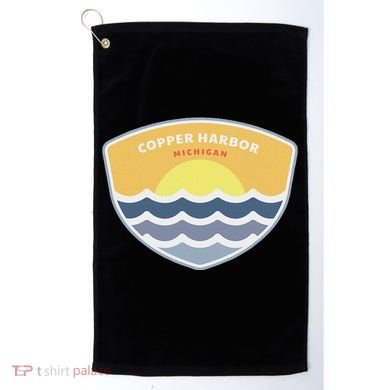 Copper Harbor Michigan Mi Sunset Vacation Souvenir Golf Towel