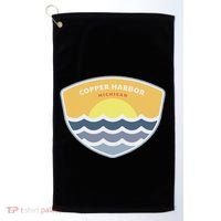 Copper Harbor Michigan Mi Sunset Vacation Souvenir Golf Towel thumb 0