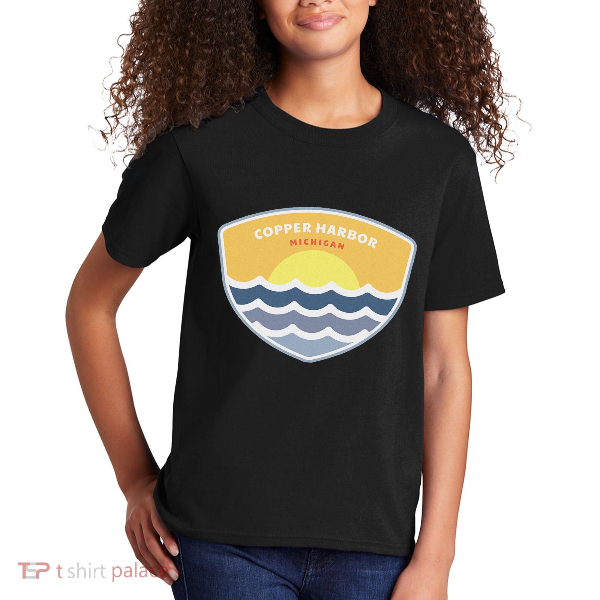 Copper Harbor Michigan Mi Sunset Vacation Souvenir Kids T-Shirt