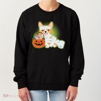 Cute Halloween Mummy Welsh Corgi And Pumpkin Candy Women's Sweatshirt thumb 0