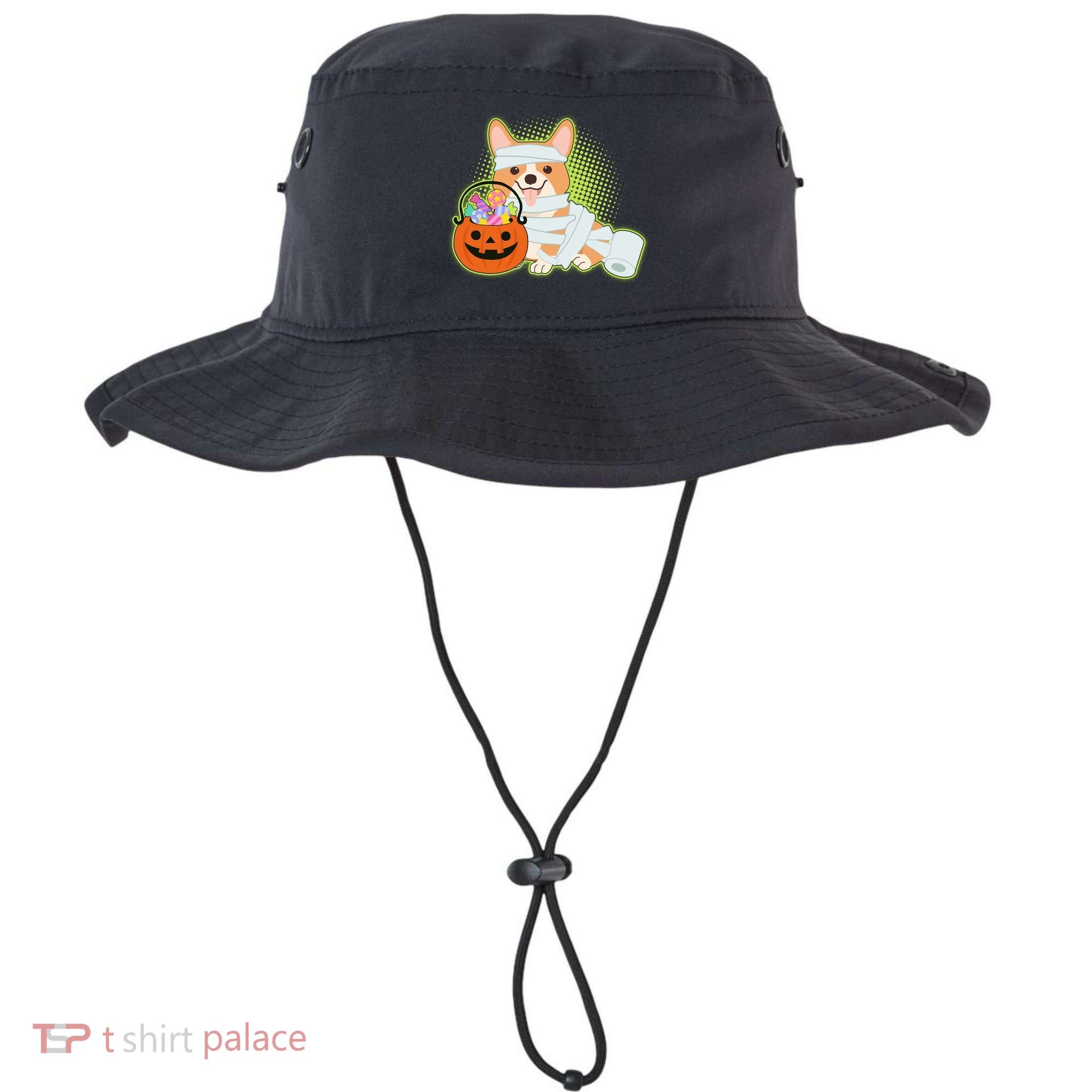 Cute Halloween Mummy Welsh Corgi And Pumpkin Candy Bucket Hat
