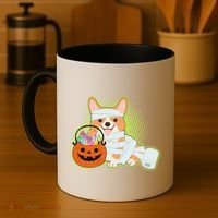 Cute Halloween Mummy Welsh Corgi And Pumpkin Candy Coffee Mug thumb 4