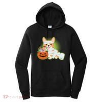 Cute Halloween Mummy Welsh Corgi And Pumpkin Candy Women's Hoodie thumb 0