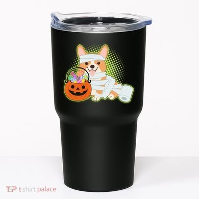 Cute Halloween Mummy Welsh Corgi And Pumpkin Candy Tumbler