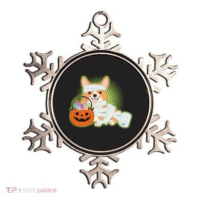 Cute Halloween Mummy Welsh Corgi And Pumpkin Candy Ornament