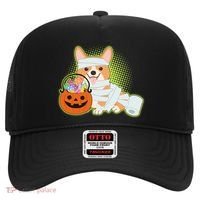Cute Halloween Mummy Welsh Corgi And Pumpkin Candy Hat thumb 0