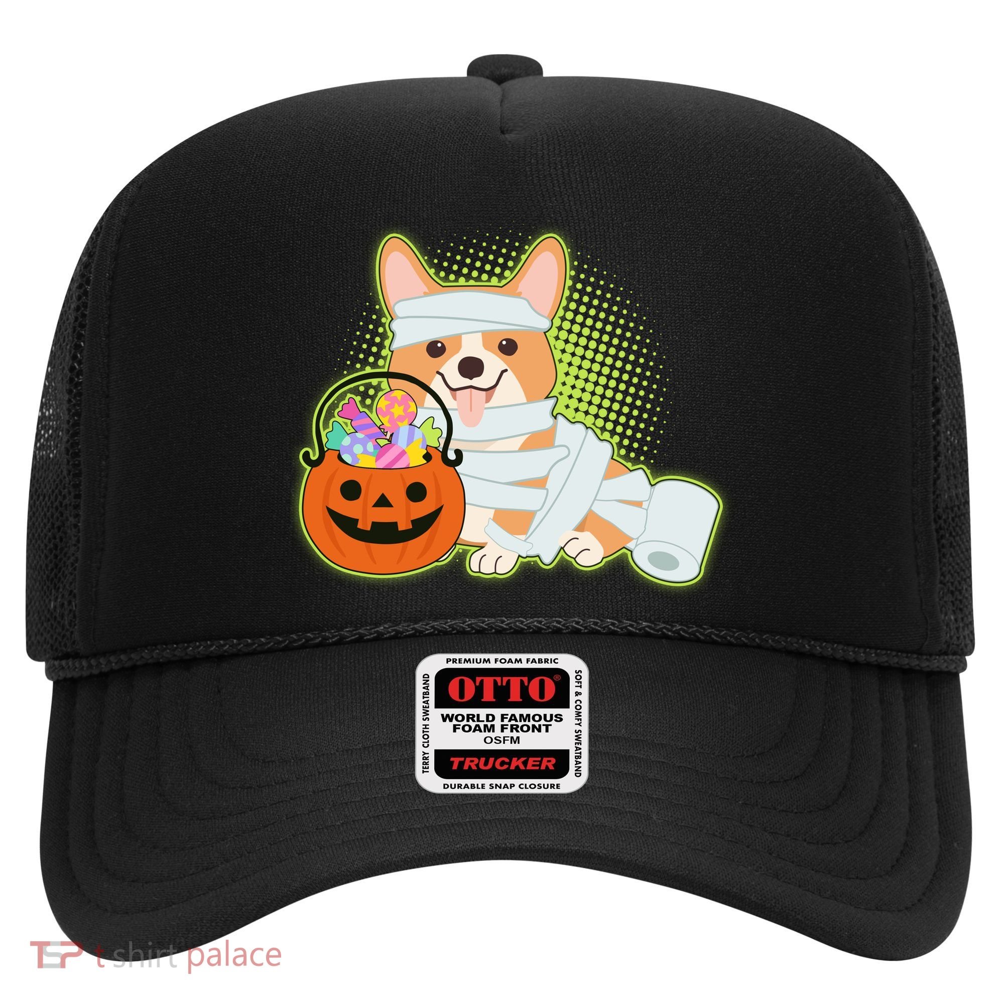 Cute Halloween Mummy Welsh Corgi And Pumpkin Candy Hat
