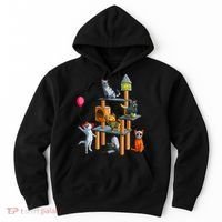 Cat Horror Movies Cute Halloween For Cat Kitty Lovers Hoodie thumb 0