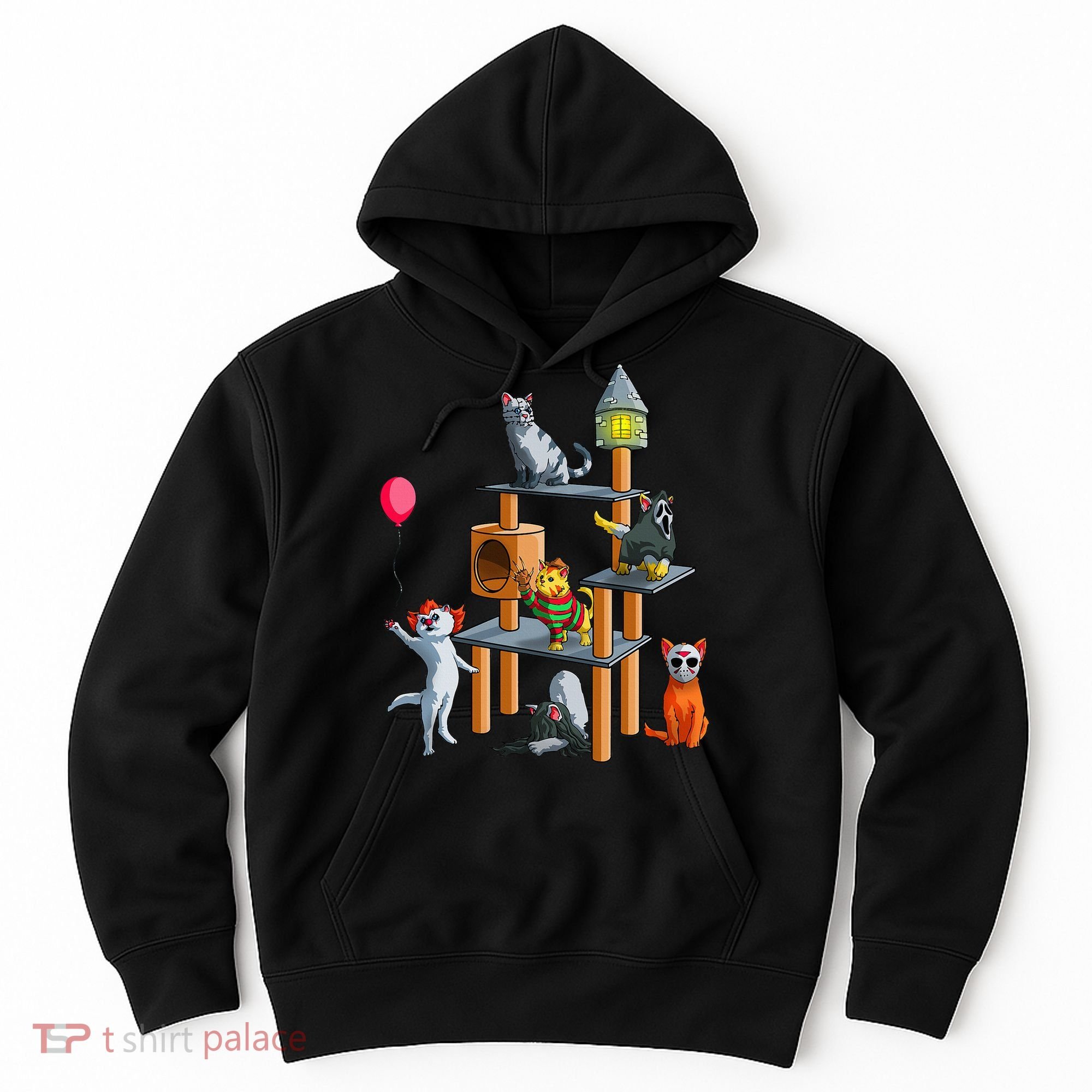 Cat Horror Movies Cute Halloween For Cat Kitty Lovers Hoodie
