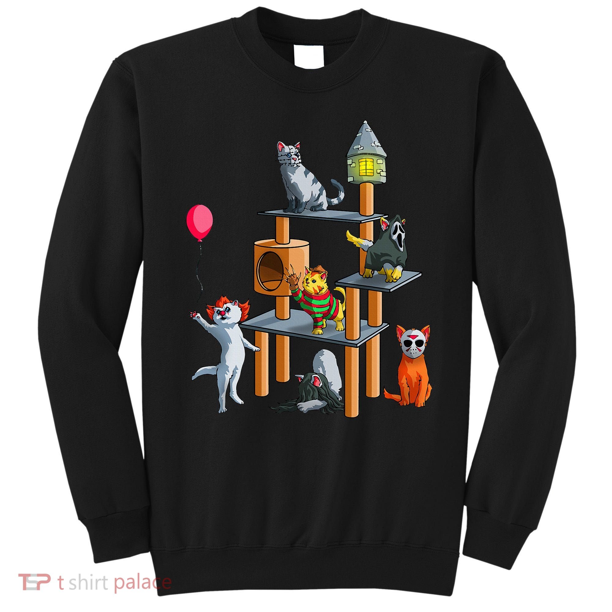 Cat Horror Movies Cute Halloween For Cat Kitty Lovers Sweatshirt