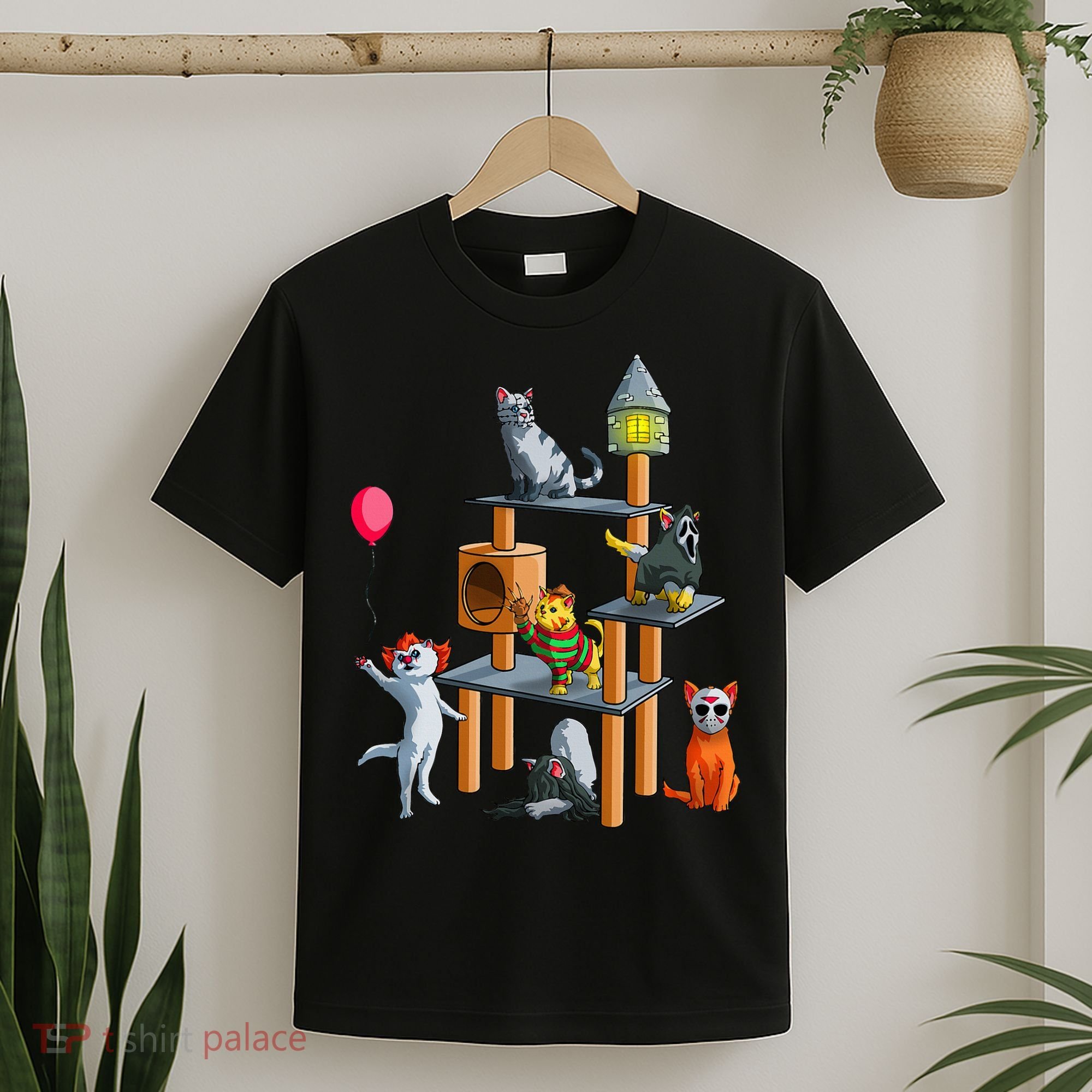 Cat Horror Movies Cute Halloween For Cat Kitty Lovers T-Shirt