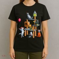 Cat Horror Movies Cute Halloween For Cat Kitty Lovers T-Shirt thumb 4