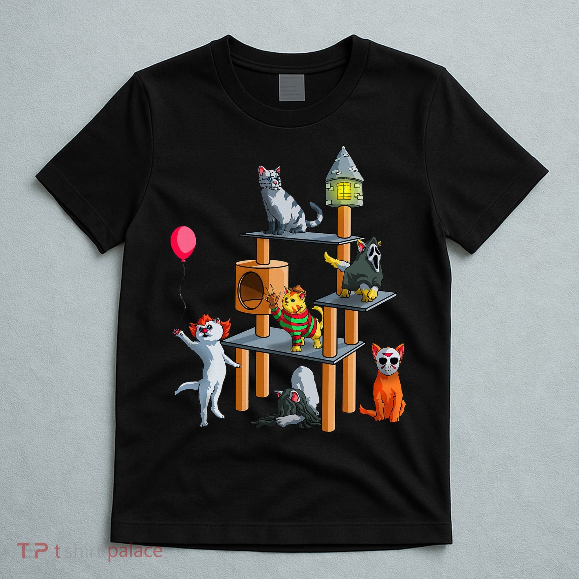 Cat Horror Movies Cute Halloween For Cat Kitty Lovers T-Shirt