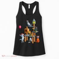 Cat Horror Movies Cute Halloween For Cat Kitty Lovers Women's Tank Top thumb 0