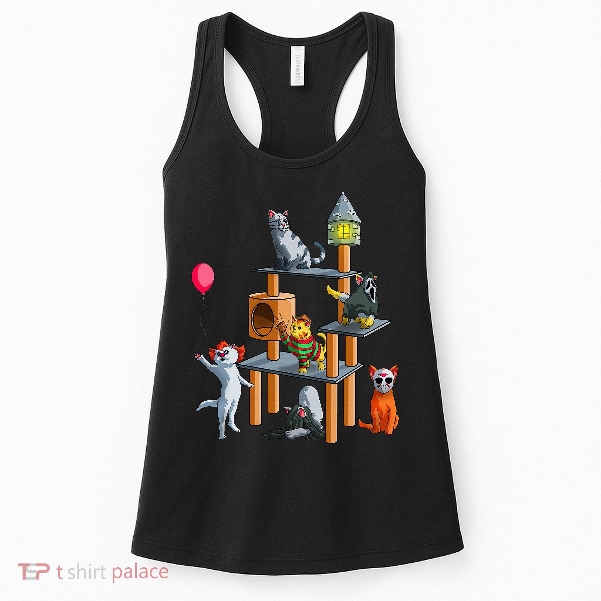 Cat Horror Movies Cute Halloween For Cat Kitty Lovers Women's Tank Top