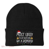 Christmas Holiday Most Likely To Get Run Over By A Reindeer Beanie thumb 0