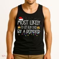 Christmas Holiday Most Likely To Get Run Over By A Reindeer Tank Top thumb 3