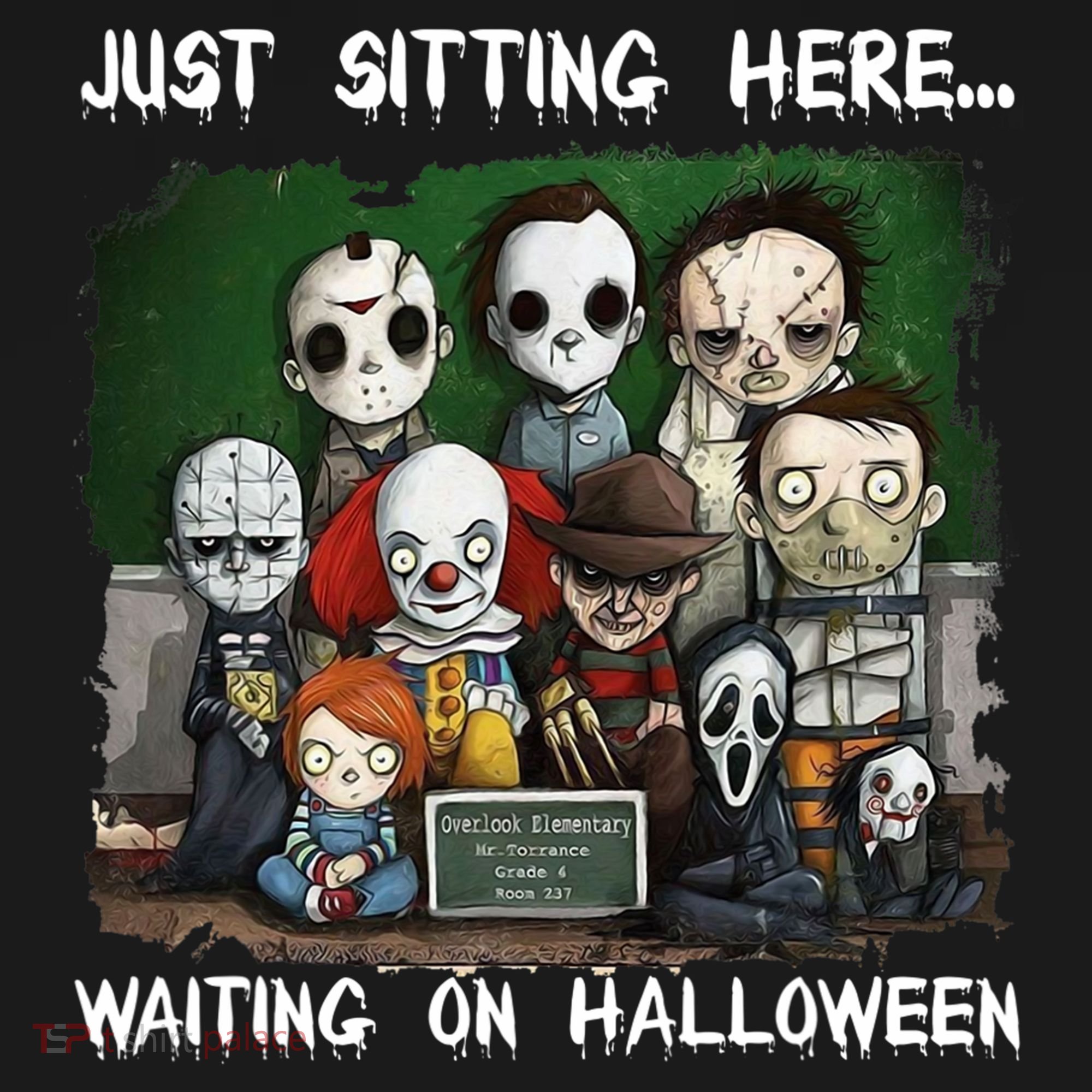 Chibi Horror Movie Just Sitting Here Waiting On Halloween Coaster