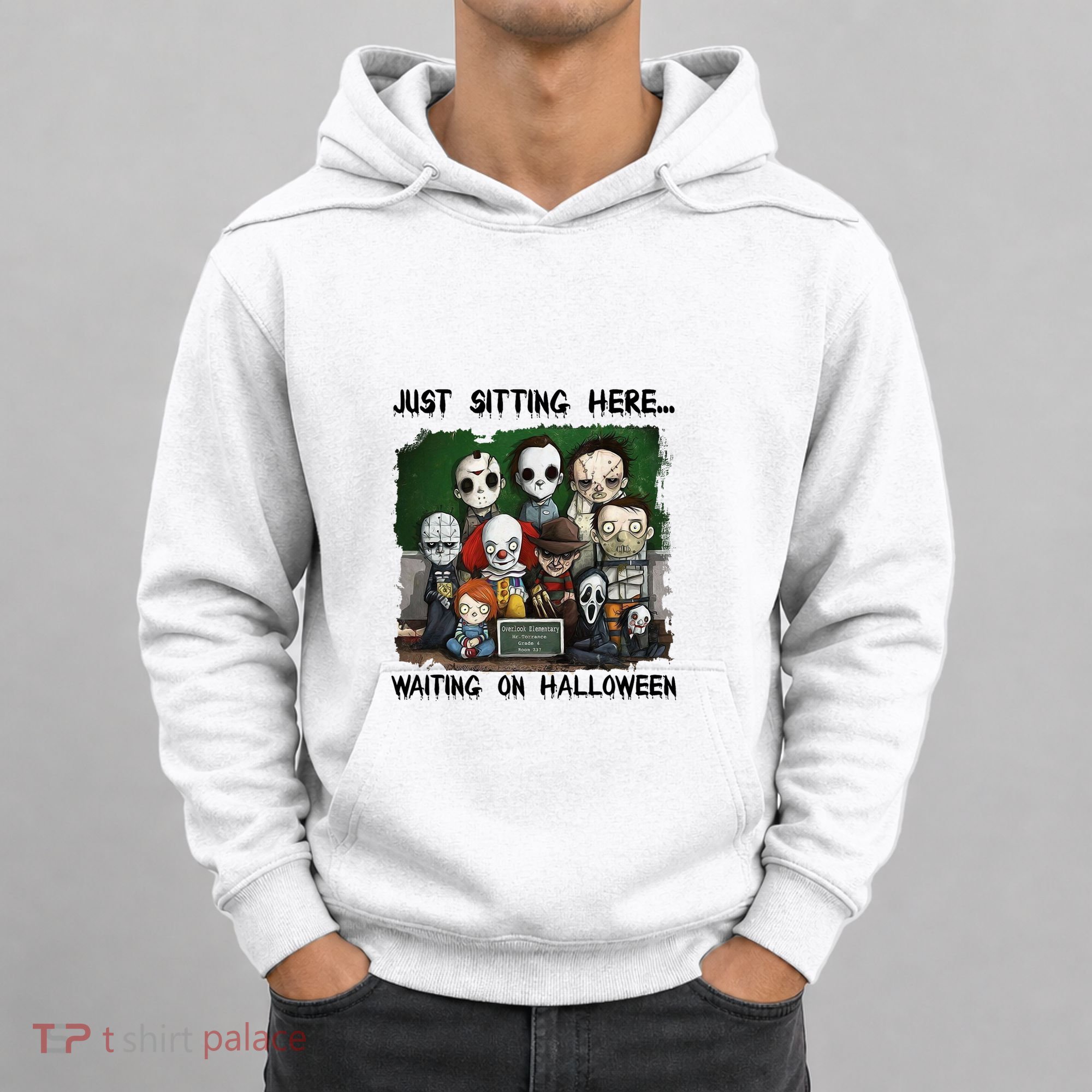 Chibi Horror Movie Just Sitting Here Waiting On Halloween Hoodie