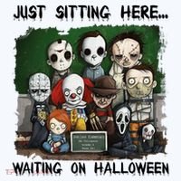 Chibi Horror Movie Just Sitting Here Waiting On Halloween Hoodie thumb 2