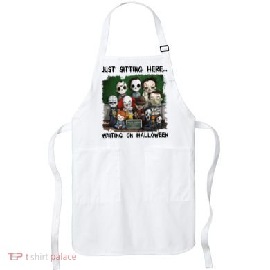 Chibi Horror Movie Just Sitting Here Waiting On Halloween Apron