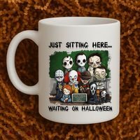 Chibi Horror Movie Just Sitting Here Waiting On Halloween Coffee Mug thumb 2