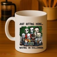 Chibi Horror Movie Just Sitting Here Waiting On Halloween Coffee Mug thumb 4
