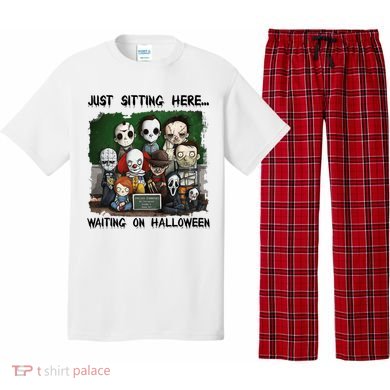 Chibi Horror Movie Just Sitting Here Waiting On Halloween Pajama Set